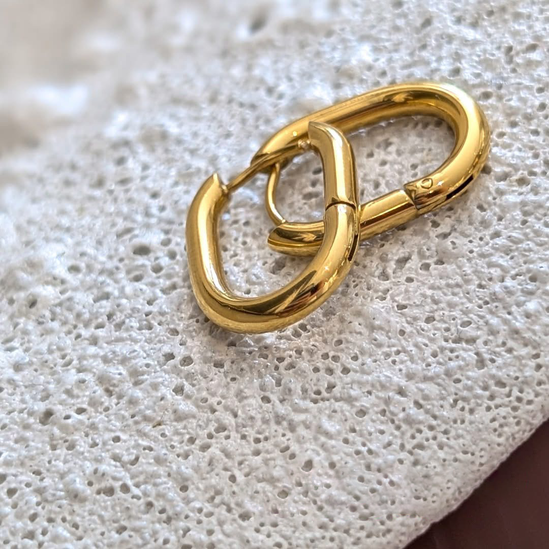 Oh So Heidi waterproof gold earrings.