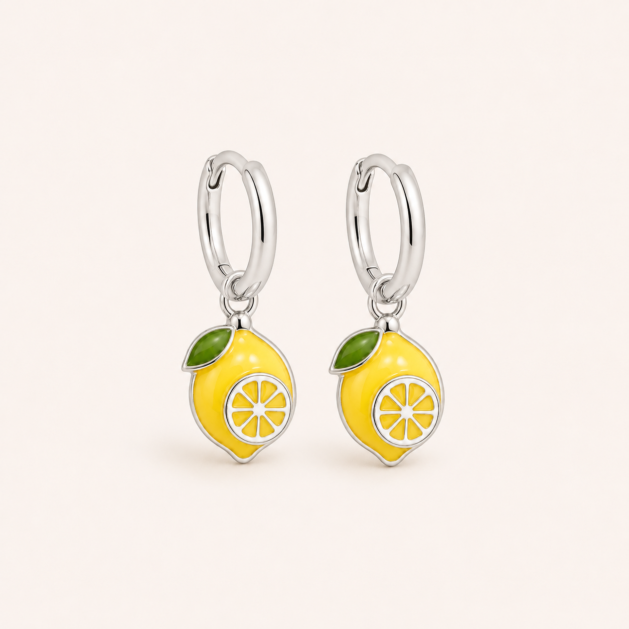 Lemon Drop Charm Hoops