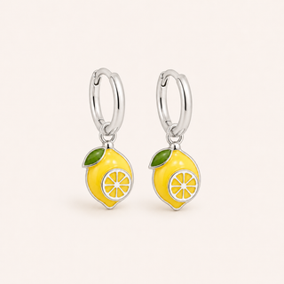 Lemon Drop Charm Hoops