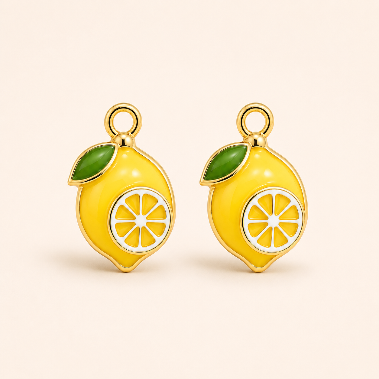 Lemon Drop Charm Hoops