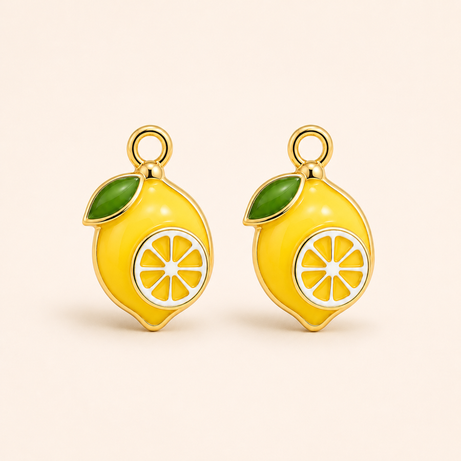Lemon Drop Charm Hoops