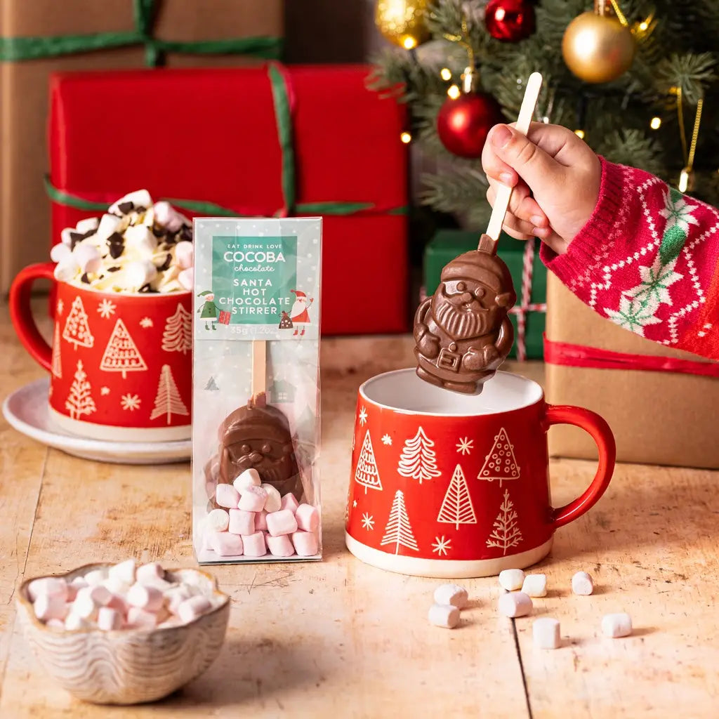Hot Chocolate Santa Stirrer with Marshmallows