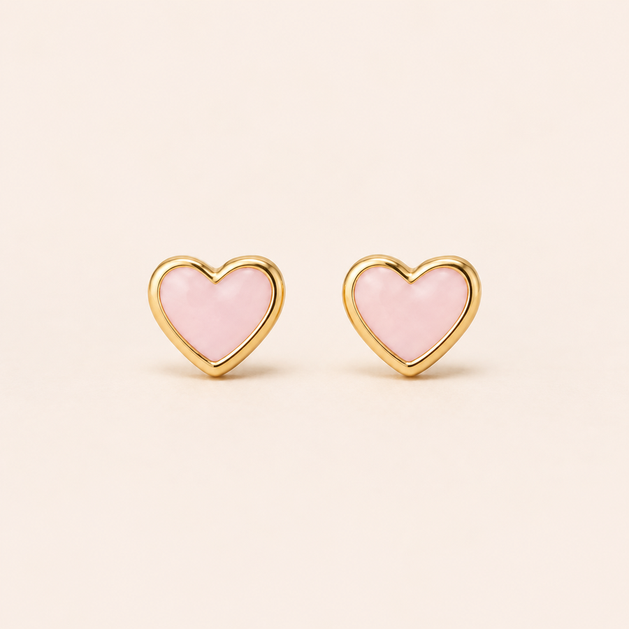 Pink Heart Mini Studs