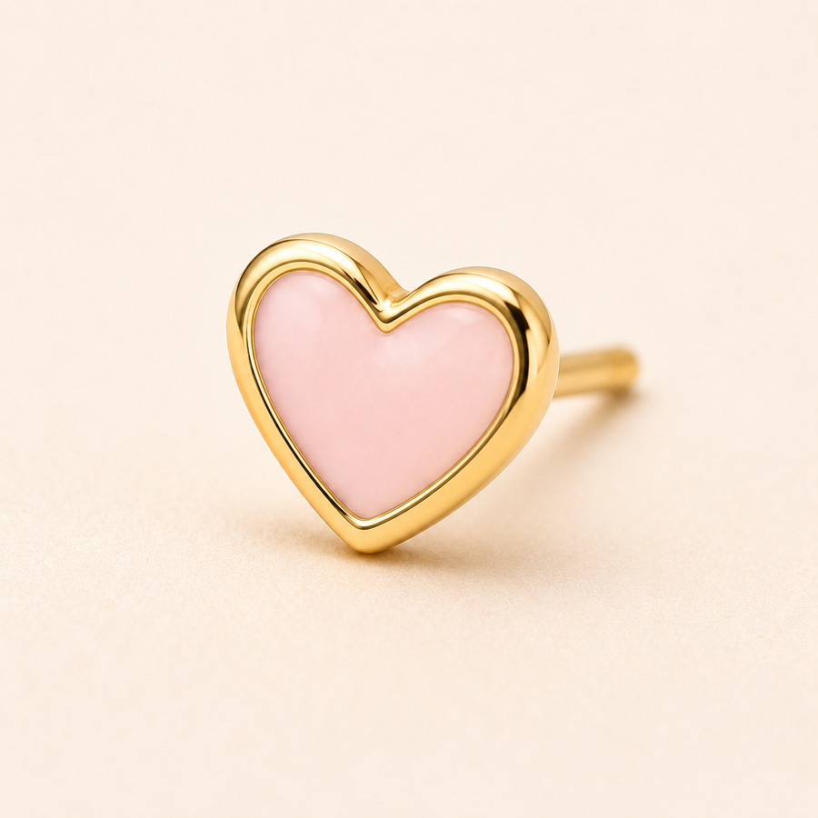 Pink Heart Mini Studs