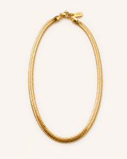 Wave Line Necklace front product view on warm ivory.
