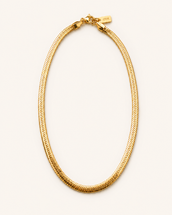 Wave Line Necklace front product view on warm ivory.
