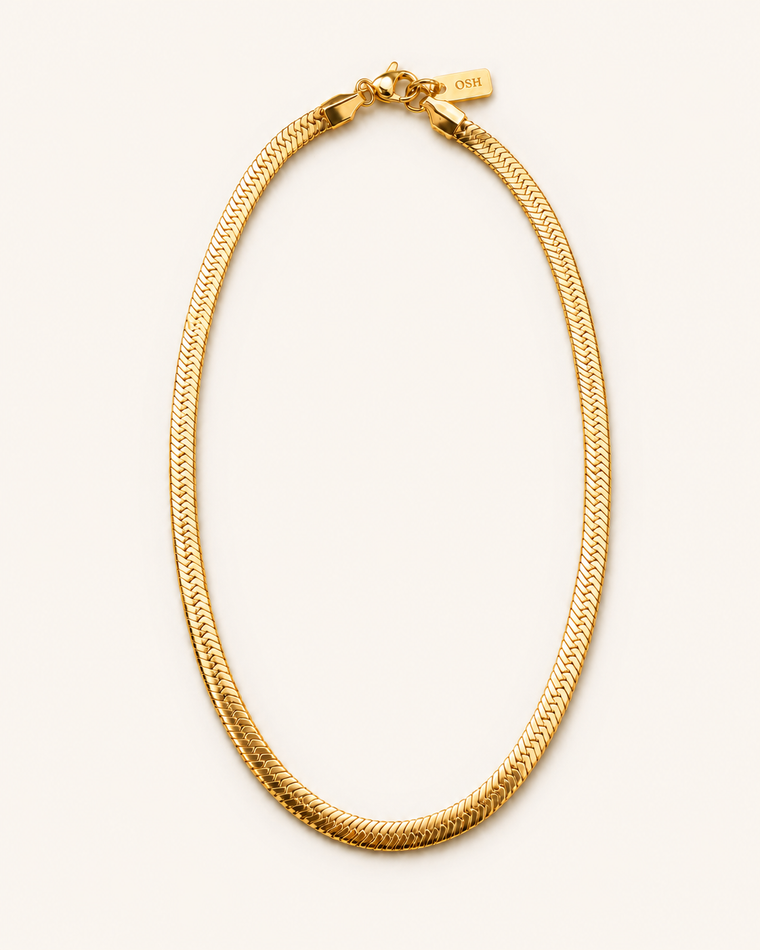 Wave Line Necklace front product view on warm ivory.
