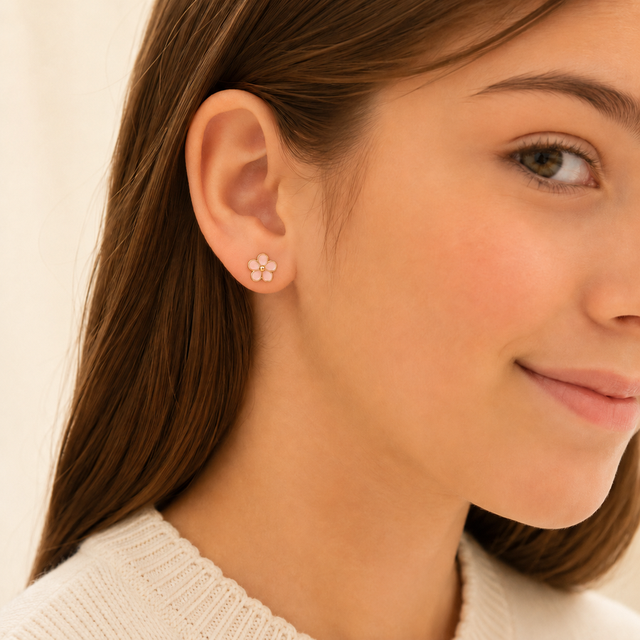 Blush Bloom Flower Studs