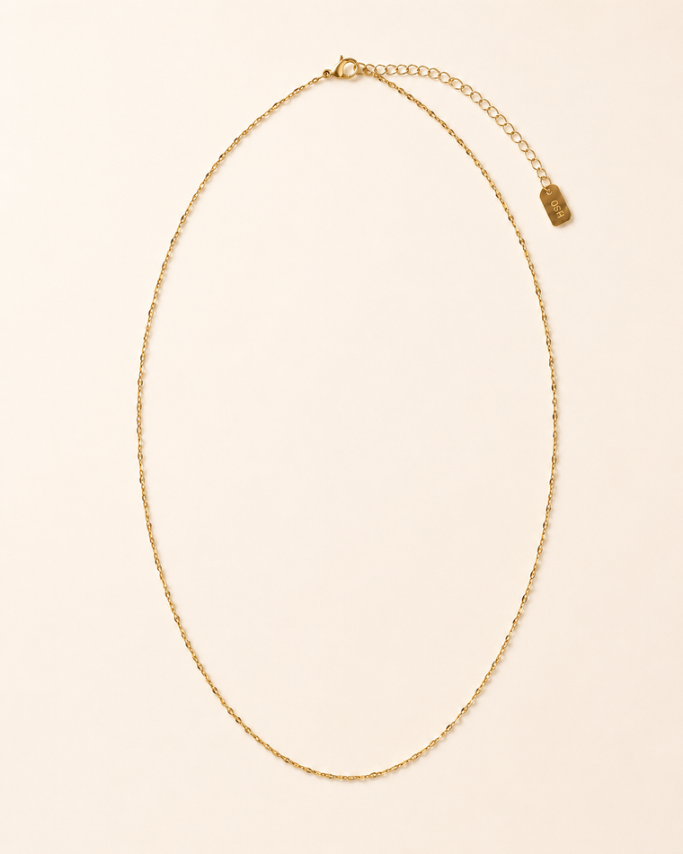 Soft Glow Necklace front product view on warm ivory.