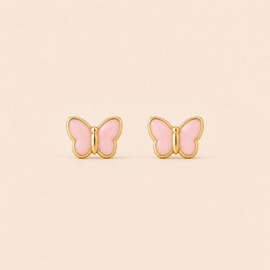 Pink Butterfly Mini Studs