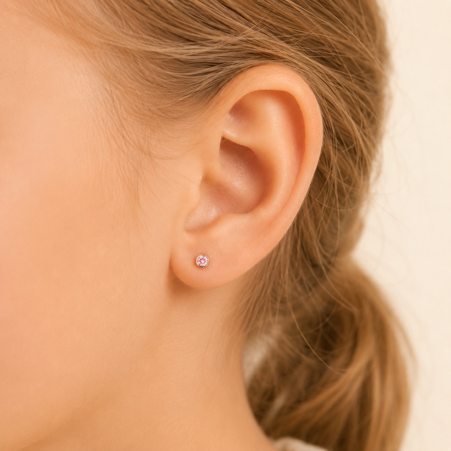Pink CZ Mini Studs