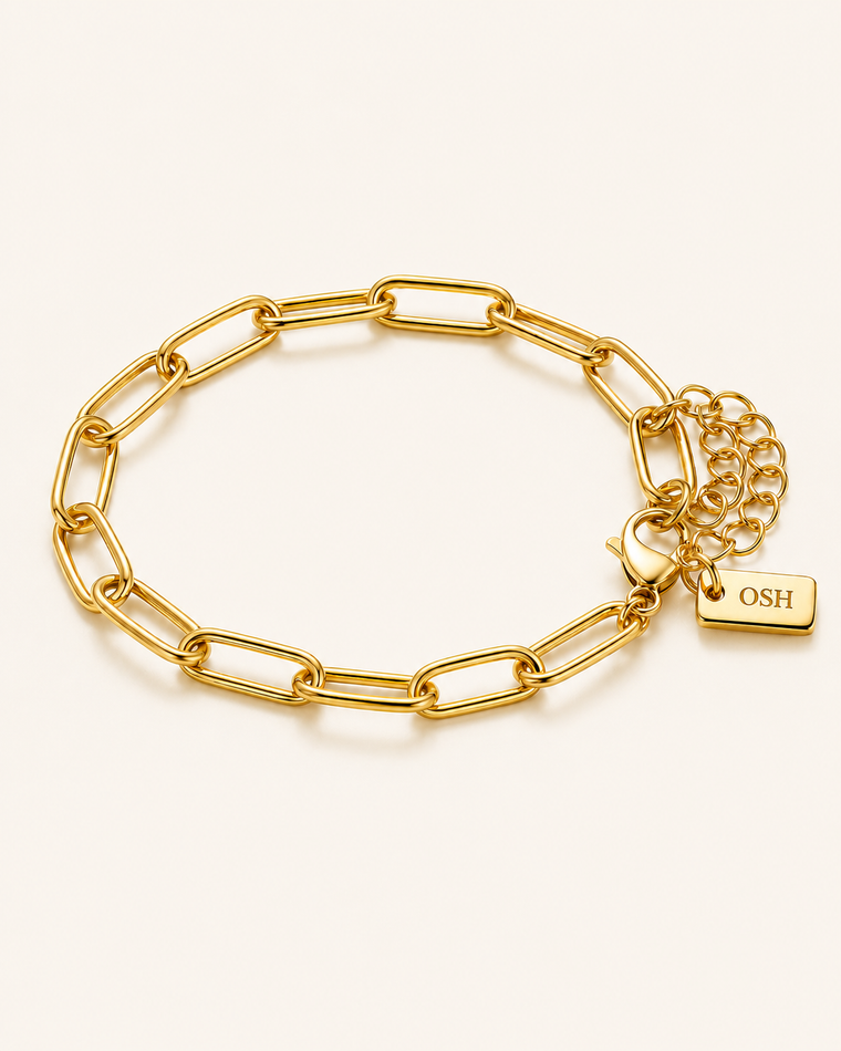 Soft Link Bracelet front product view on warm ivory.