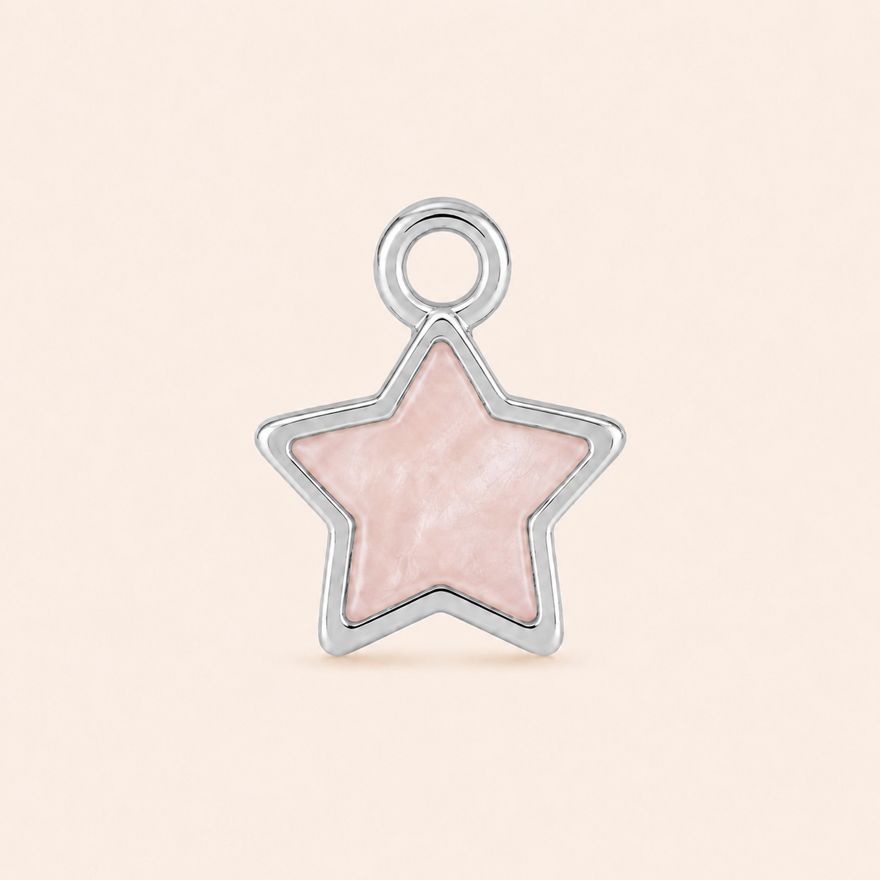 Pink Star Charm Hoops