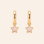Pink Star Charm Hoops