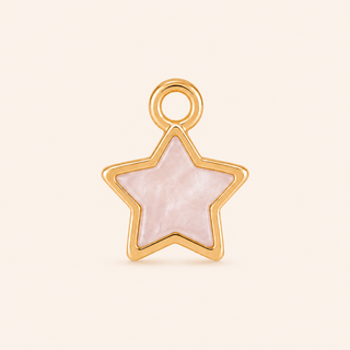 Pink Star Charm Hoops