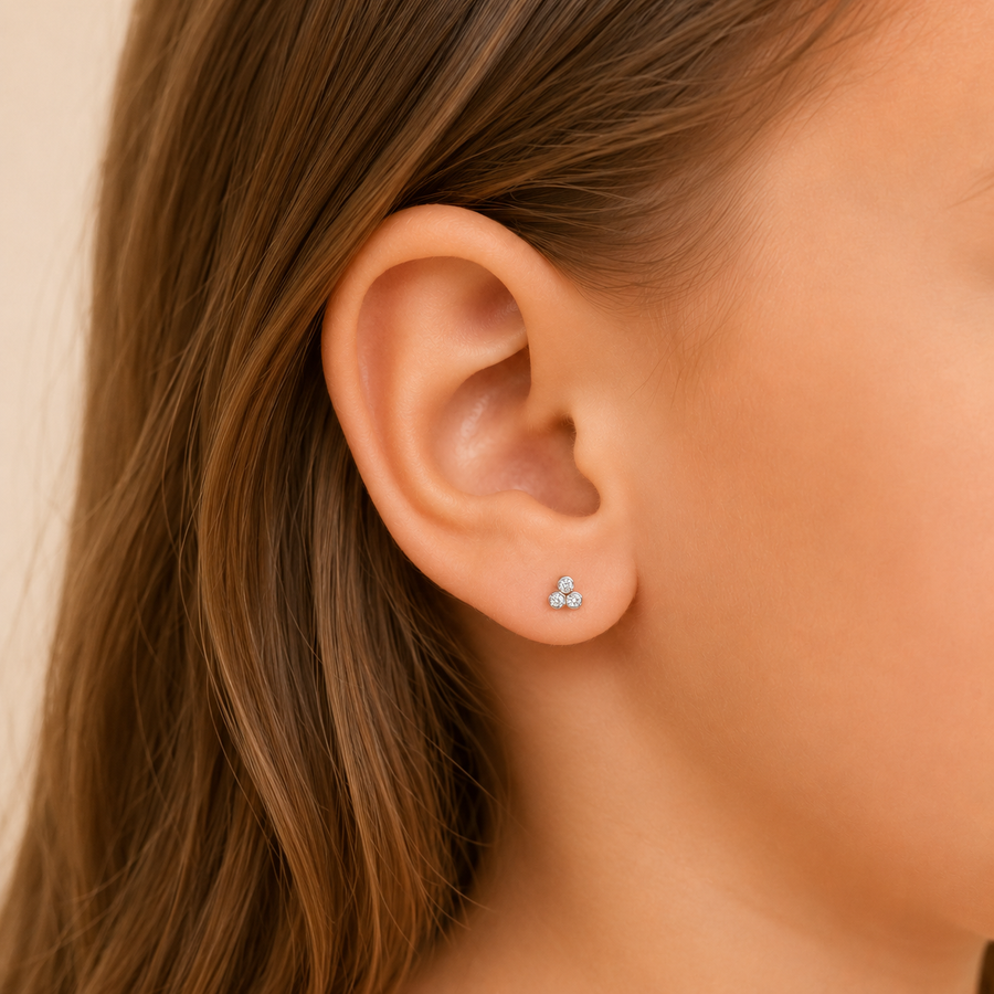 Tri Sparkle Mini Studs