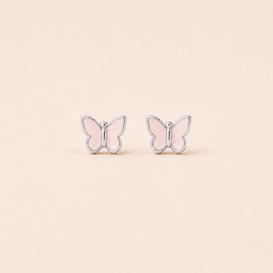 Pink Butterfly Mini Studs