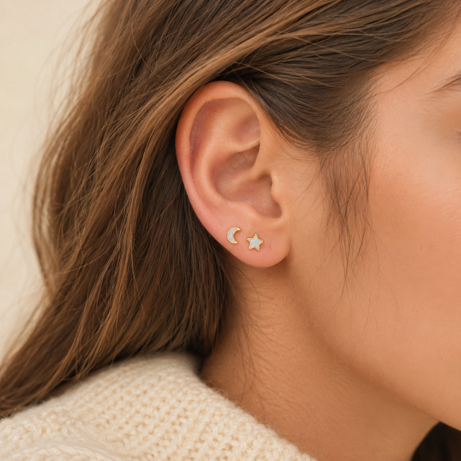 Moon & Star Studs