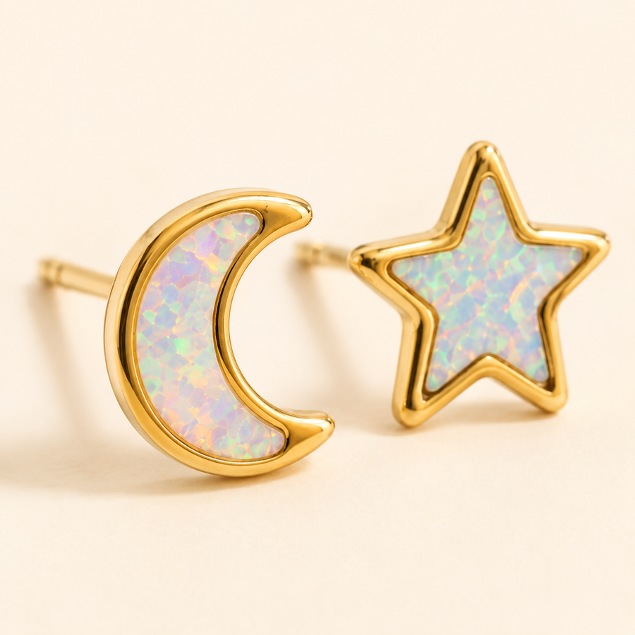 Moon & Star Studs