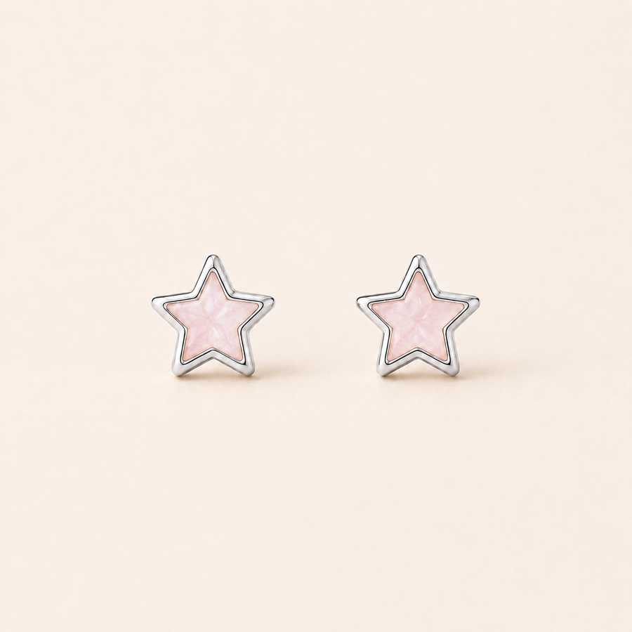 Pink Star Mini Studs