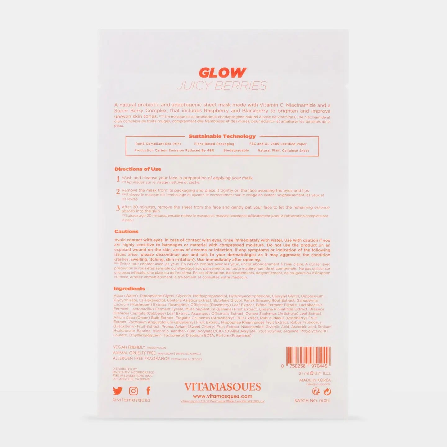 Glow Juicy Berries Biodegradable Face Sheet Mask