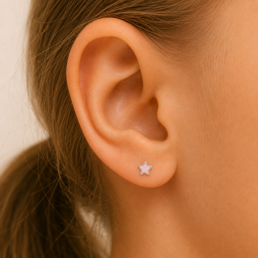 Pink Star Mini Studs