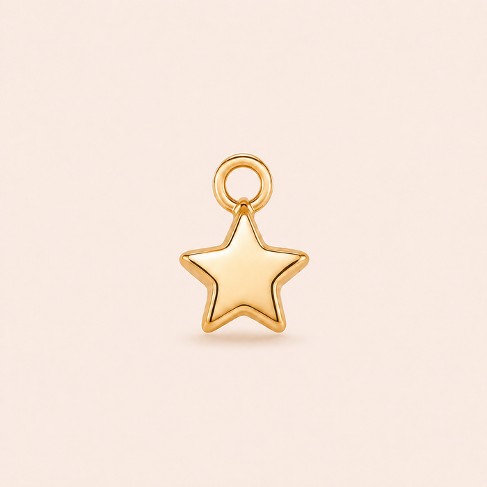 Mini Gold Star Hoop Charm