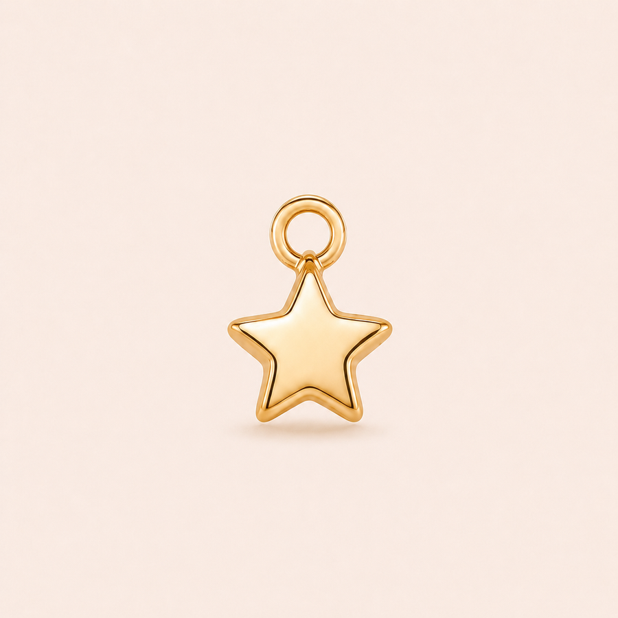 Mini Gold Star Hoop Charm