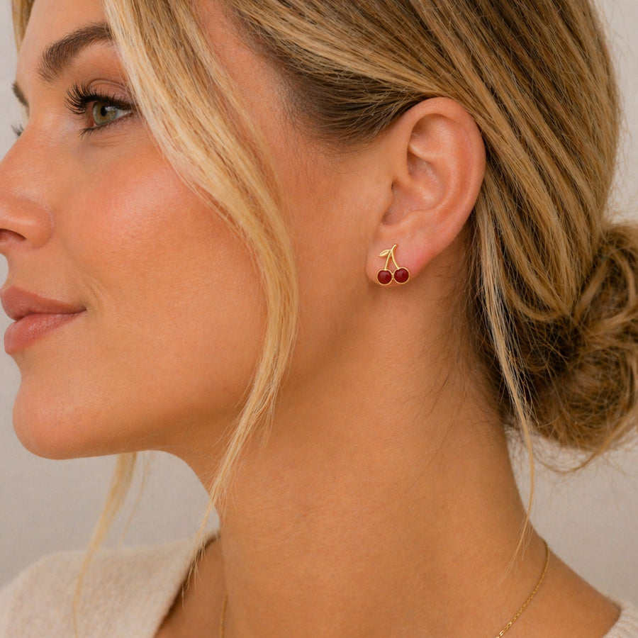 Cherry Drop Studs