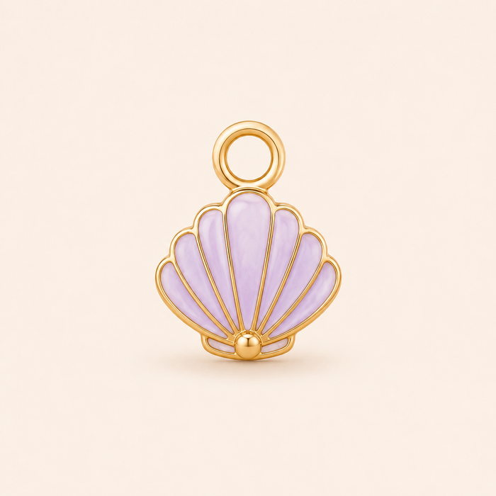 Lavender Shell Hoop Charm