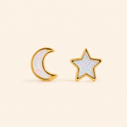Moon & Star Studs