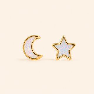 Moon & Star Studs