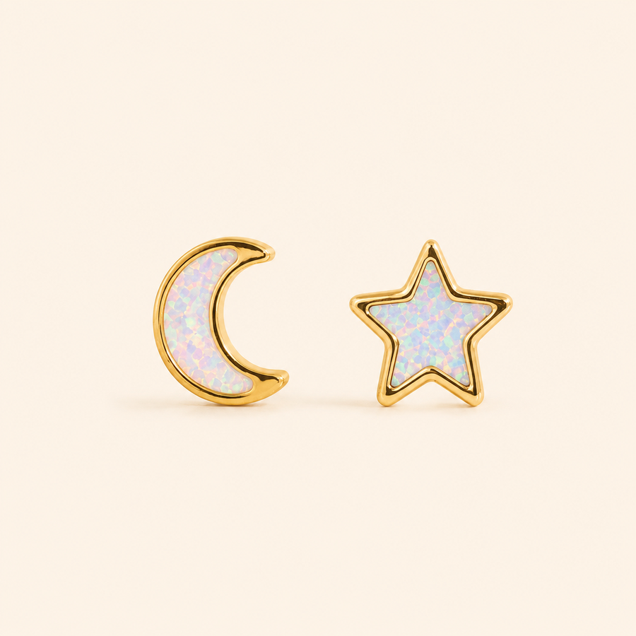Moon & Star Studs