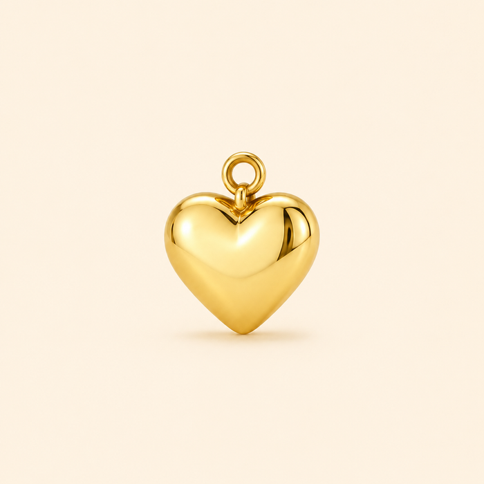Gold Heart Hoop Charm