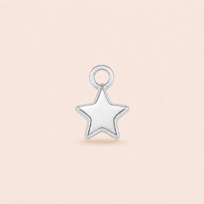 Mini Silver Star Hoop Charm