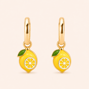 Lemon Drop Charm Hoops