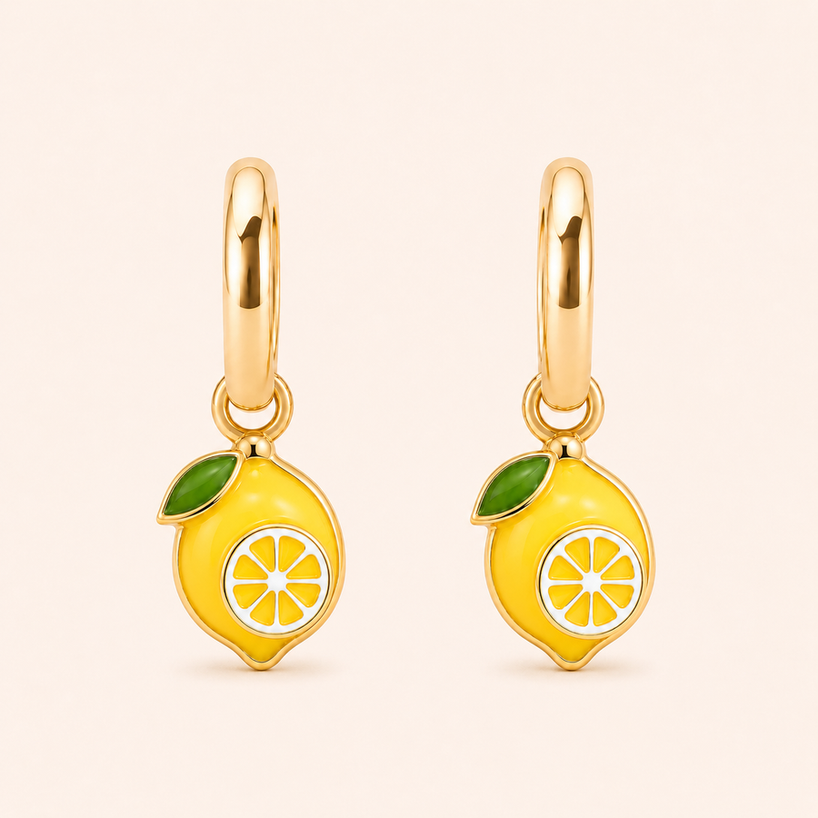 Lemon Drop Charm Hoops