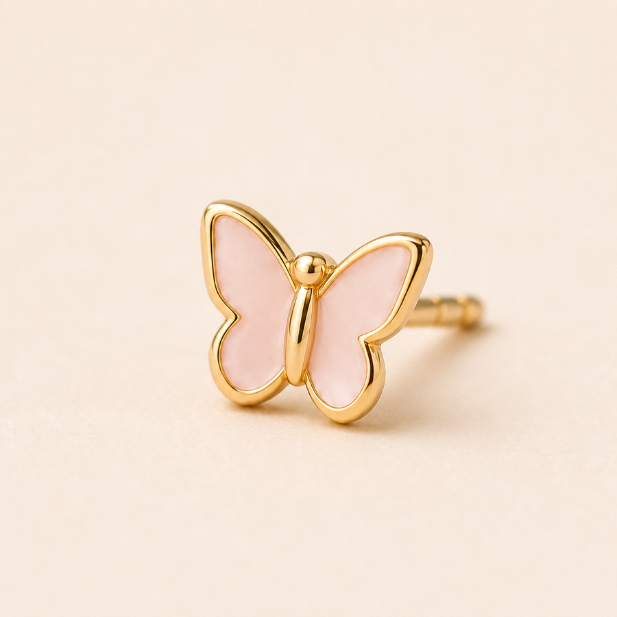 Pink Butterfly Mini Studs