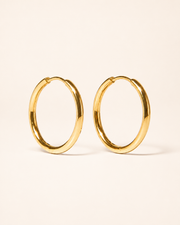 Classic Everyday Hoops front product view on warm ivory.