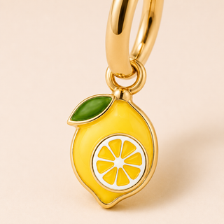 Lemon Drop Charm Hoops