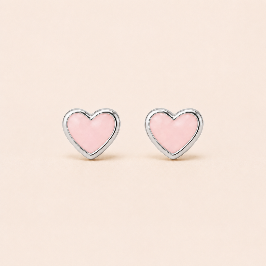 Pink Heart Mini Studs
